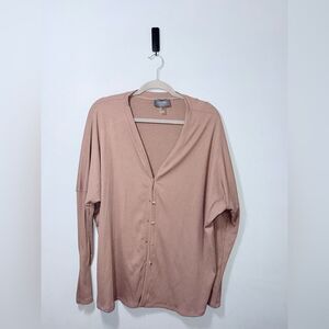 Hudson Gray Ribbed Women’s V-Neck Button down Cardigan Size XL NWOT